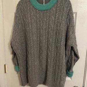 Free People cabled sweater, size Small, grey NWOT!